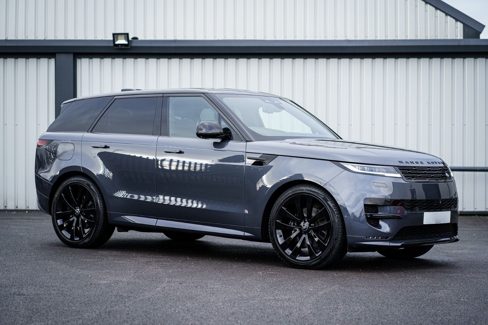 Grey Range Rover Sport with black alloy wheels